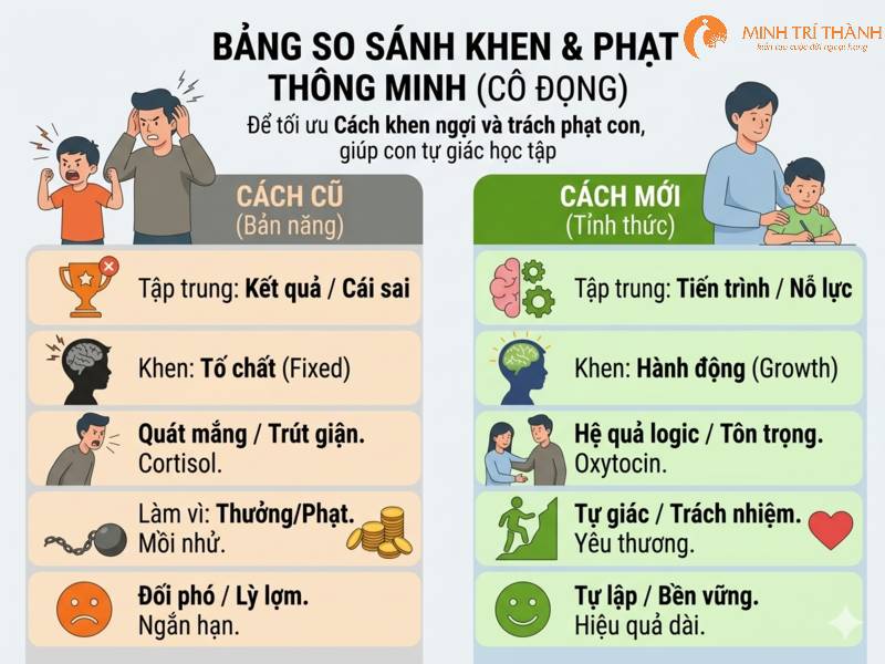 bảng so sánh khen thưởng trách phạt