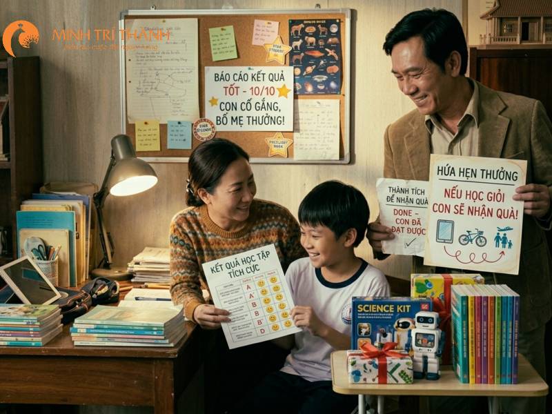 cha mẹ dùng phần thưởng ép con học