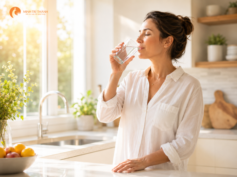 uống nước là cách kiềm chế cảm xúc khi dạy con