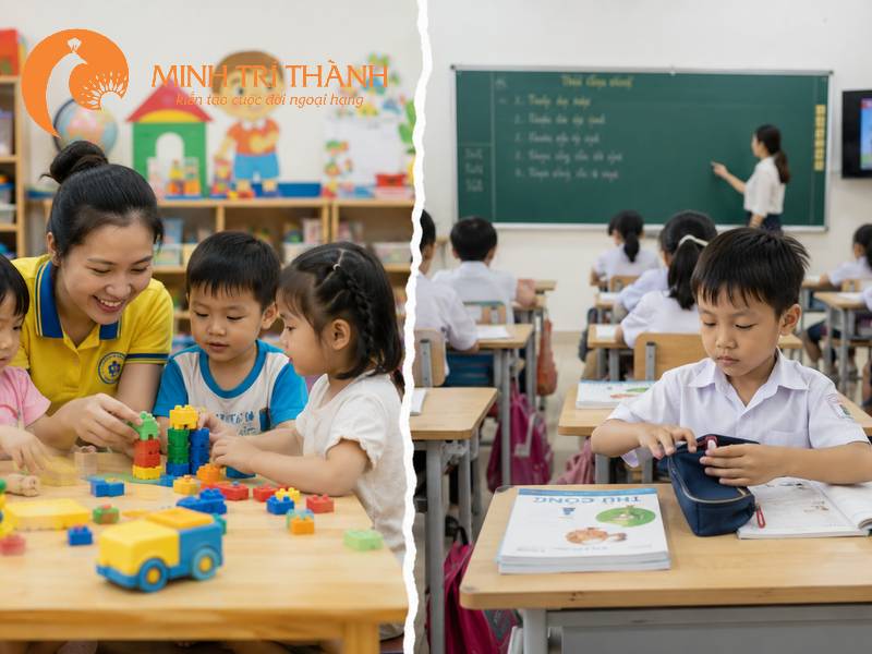 Kỹ năng sống lớp 1 so với mầm non