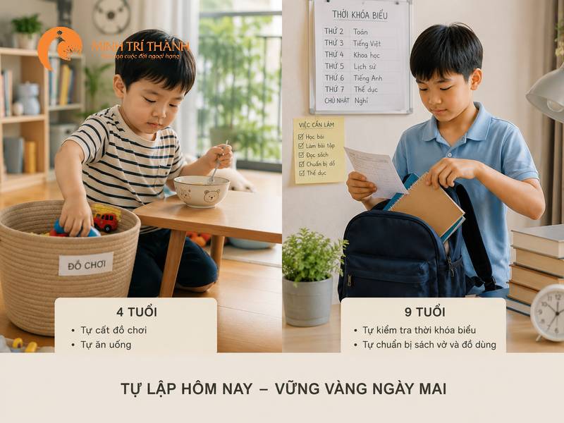 kỹ năng tự phục vụ theo từng độ tuổi
