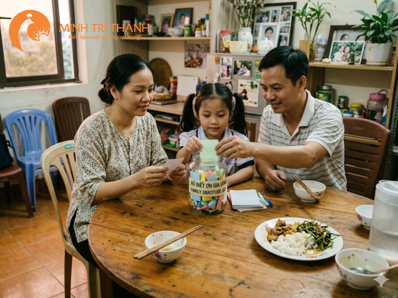 Thực hành với hũ biết ơn